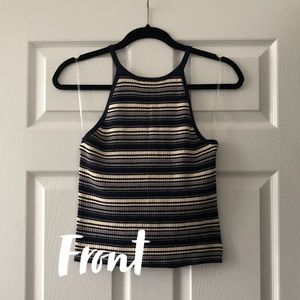 Striped halter tank top